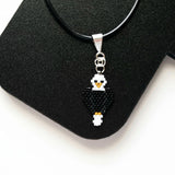 Small Bald Eagle Americana Beaded Charm On Adjustable Cord