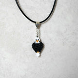Small Bald Eagle Americana Beaded Charm On Adjustable Cord