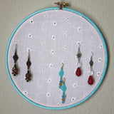 Light Blue And White Earring Hanger And Wall Decor