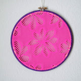 Hot Pink And Purple 80s Style Earring Hanger And Wall Decor