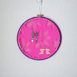 Hot Pink And Purple 80s Style Earring Hanger And Wall Decor