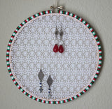 Red, White, Green Holiday Earring Hanger And Wall Decor