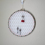 Red, White, Green Holiday Earring Hanger And Wall Decor