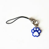Blue And White Beaded Cat Paw Charm