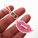 Pink Lips Beaded Charm