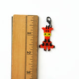 Baby Giraffe, Hand Beaded Charm With Lobster Clasp