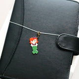 Mermaid Charm In Orange And Green With Lobster Clasp Closure