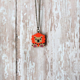Beaded Baby Lion Charm On Adjustable Necklace