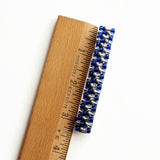 Shiny Blue, Gray, And Silver Beaded 80mm French Hair Barrette