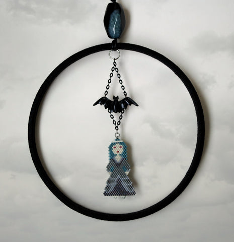 Vampire Queen Small Wall Decor With Black Bat Gothic Accent