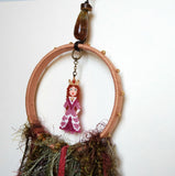 Beaded Dragon Queen Small Wall Decor In Burgundy And Green