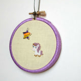 Mini Purple Unicorn Wall Hanging With Star Accent, 3 Inch Decor