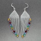 Colorful Glass And Crystal Beaded Earrings