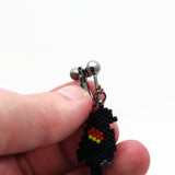 Red Winged Black Bird Screw Back Earrings For Non Pierced Ears