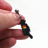 Red Winged Black Bird Screw Back Earrings For Non Pierced Ears