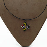 European Goldfinch Artisan Necklace On Adjustable Black Cord