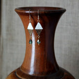 Off White And Copper Color Dangle Earrings