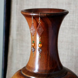 Topaz Gold Luster Color Autumn Leaves Long Statement Earrings