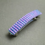 Pink Lined Purple French Barrette For Long Hair