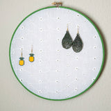 With Earrings Green White Earring Hanger 
