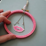 Pink Lips Beaded Small Wall Decor