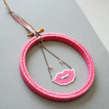 Pink Lips Beaded Wall Decor