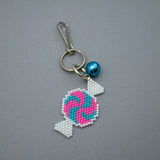 Pink And Blue Beaded Candy Charm