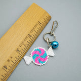 Pink And Blue Beaded Candy Charm