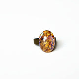 Topaz Colored Adjustable Cocktail Ring