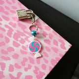 Pink And Blue Beaded Candy Charm