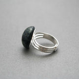 Black And Gray Swirl Ring Left Side