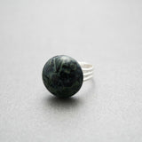 Black And Gray Swirl Ring Front 2