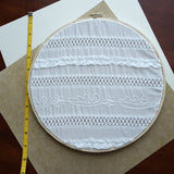 Decorative White Fabric Earring Hanger Size Comparison