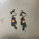 Red Winged Black Bird Screw Back Earrings For Non Pierced Ears