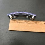 Pink Lined Purple French Barrette For Long Hair, 80mm