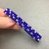 Silver Lined Cobalt Blue Color French Barrette, Large