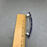 Silver Lined Cobalt Blue Color French Barrette, Large