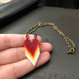 Retro Rainbow Cascading Heart Necklace