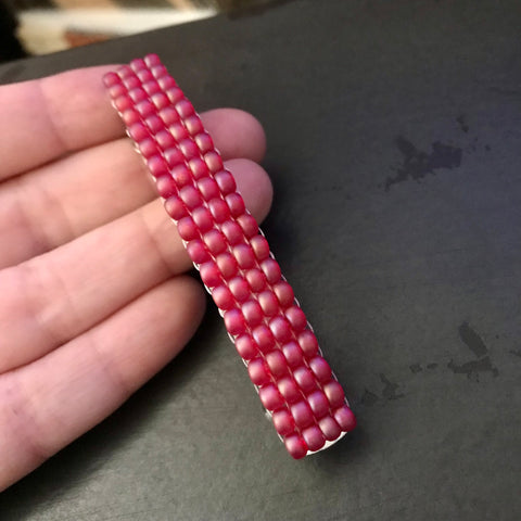 French Barrette, 80mm, Ruby Red Sheen