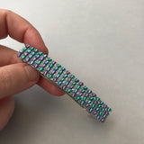 Blue, Purple, And Green Large French Barrette, 80mm