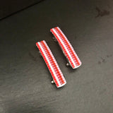 Valentine's Day MINI French Barrettes, White, Pink, And Red, 40mm