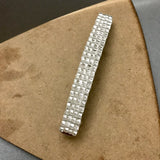 Crystal Silver Color Large French Barrette, 90mm