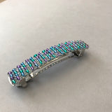 Blue, Purple, And Green Large French Barrette, 80mm