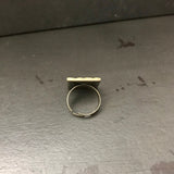 Honey Mustard Square Adjustable Antiqued Bronze Color Ring