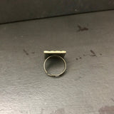Honey Mustard Square Adjustable Antiqued Bronze Color Ring