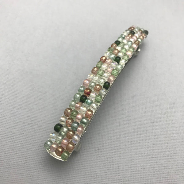 Pink And Green Tourmaline Inspired French Barrette