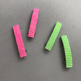 Pink And Green Mini French Barrettes, Set Of Two Pair, Neon