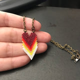 Retro Rainbow Cascading Heart Necklace