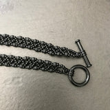 Ballerina Skeleton Beaded Black Necklace, 18 Inch