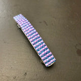 Pink Lined Purple French Barrette For Long Hair, 80mm